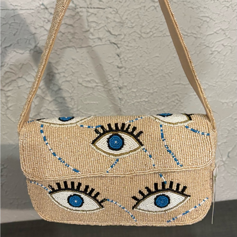 America & Beyond  *FLAWED Celestial Evil Eye Beaded Bag Viral Blogger Favorite - Picture 6 of 10